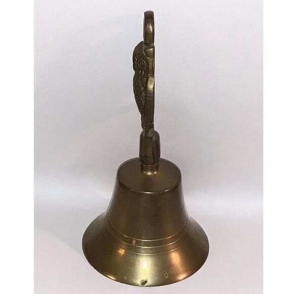 Vintage Owl Brass Dinner Bell (6" tall) - Picture 4 of 5